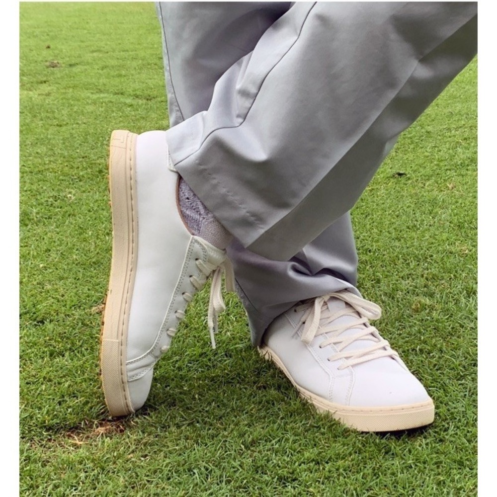 True Linkswear TL-01 Spikeless Mens Golf Shoes White Leather Sz 8.5 All Weather